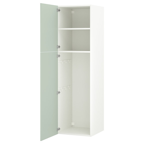 ENHET Storage combination, white/pale grey-green, 60x62x210 cm