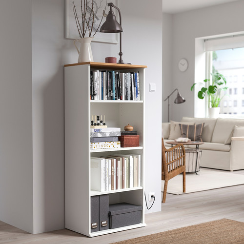 SKRUVBY Bookcase, white, 60x140 cm