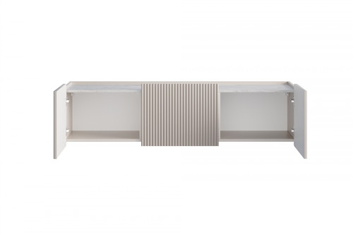 Wall-Mounted TV Cabinet Malmi 150 cm, cashmere, crema bianca, gold