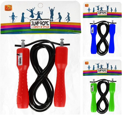 Jump Rope Skipping Rope with Jump Counter 250cm, 1pc, random colours, 5+