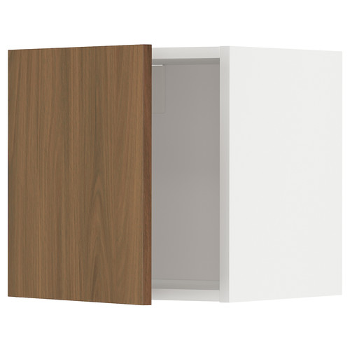 METOD Wall cabinet, white/Tistorp brown walnut effect, 40x40 cm