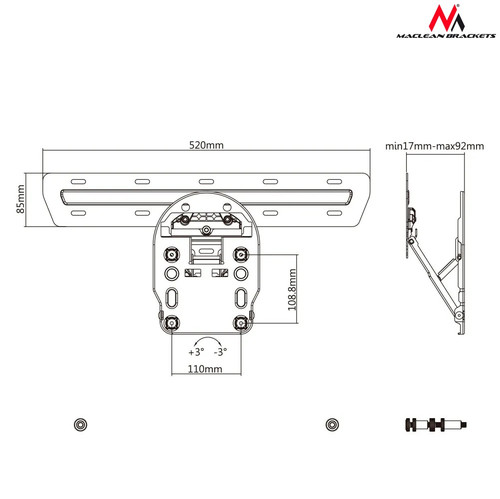 Maclean TV Bracket For QLED TV 49-65" 50kg MC-806