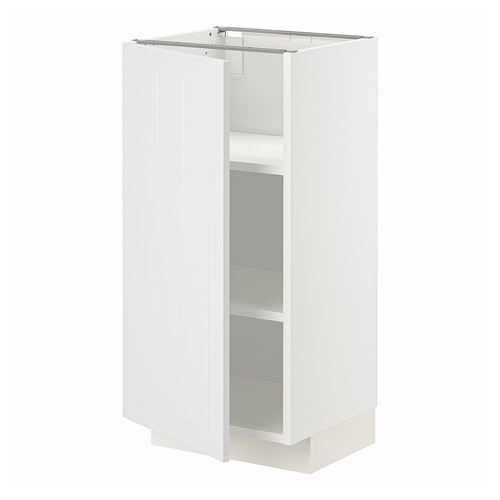 METOD Base cabinet with shelves, white/Stensund white, 40x37 cm