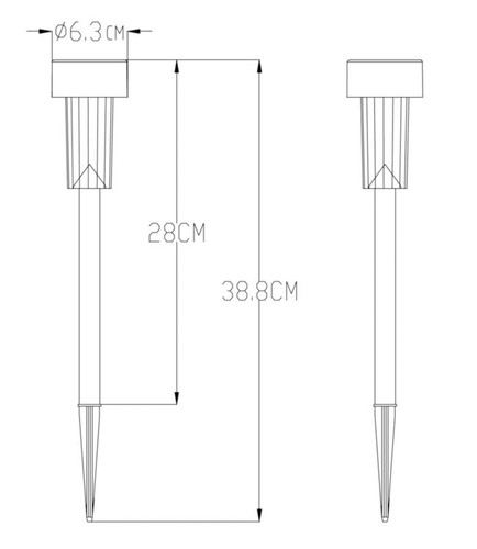 Solar Garden Lamp 1 x 0.06W 6500K, steel