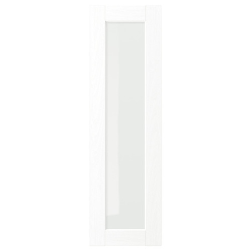ENKÖPING Glass door, white wood effect, 30x100 cm