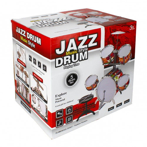 Jazz Music Drum Set, assorted colours, 3+