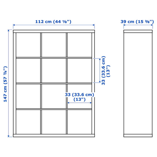 KALLAX Shelving unit with 6 inserts, white, 112x147 cm