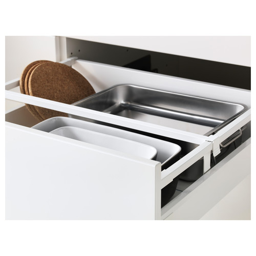 METOD / MAXIMERA High cab f oven/micro w dr/2 drwrs, white/Veddinge white, 60x60x220 cm