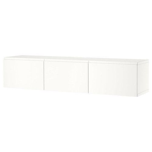 BESTÅ TV bench with doors, white, Västerviken white, 180x42x38 cm