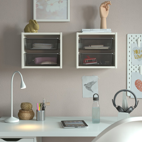 TROFAST Wall storage, white/dark grey, 34x21x30 cm