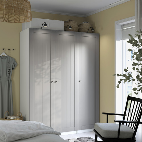 PAX / GULLABERG Wardrobe combination, white/grey, 150x60x201 cm