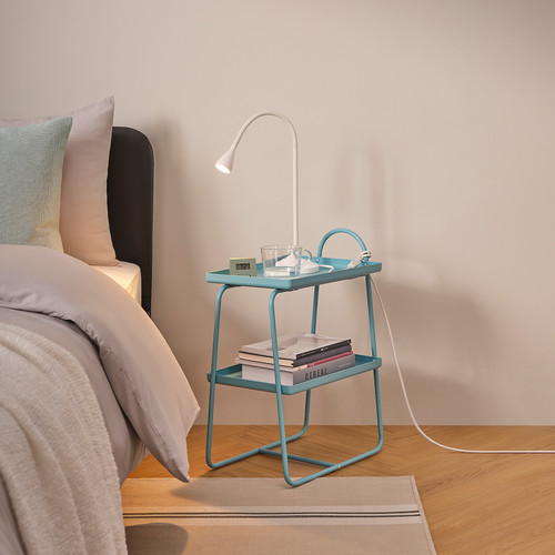 HATTÅSEN Bedside table/shelf unit, blue-turquoise