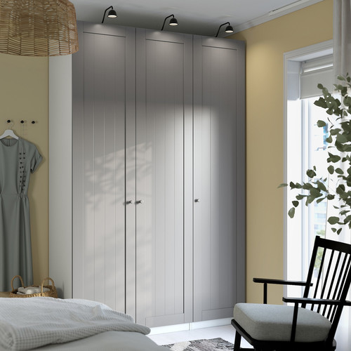 PAX / GULLABERG Wardrobe combination, white/grey, 150x60x236 cm