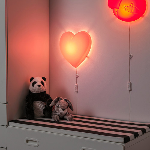 UPPLYST LED wall lamp, heart pink