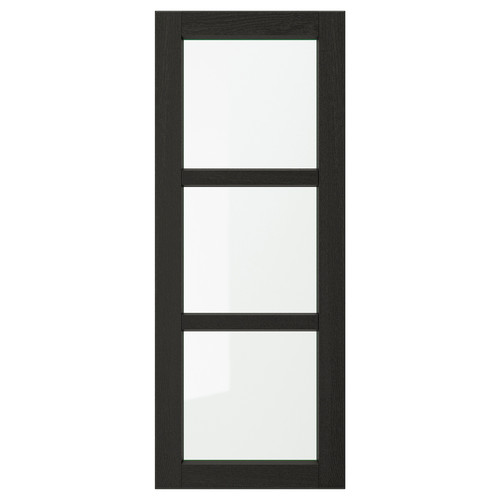 LERHYTTAN Glass door, black stained, 40x100 cm