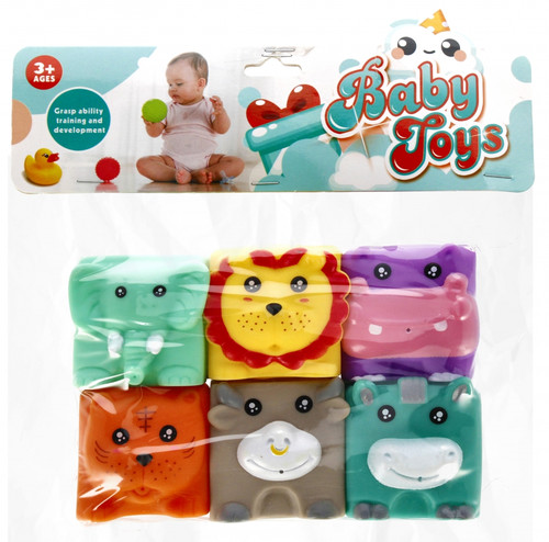 Baby Soft Sensory Blocks Animals 6pcs 12m+