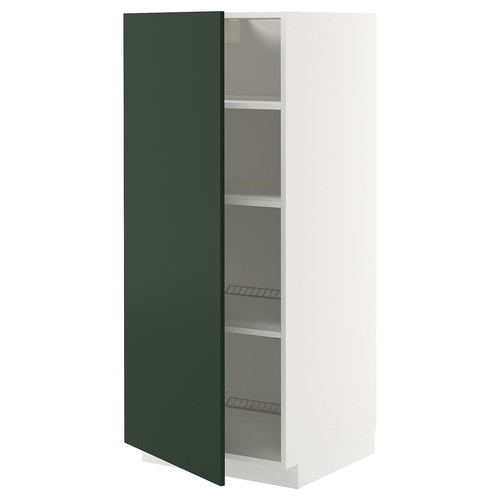 METOD High cabinet with shelves, white/Havstorp deep green, 60x60x140 cm