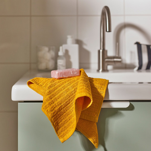 VÅGSJÖN Hand towel, golden-yellow, 50x100 cm