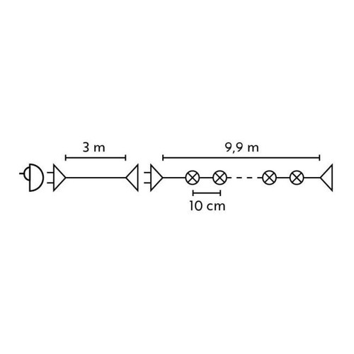 Christmas Lights In-/Outdor 100 LED 9.9m, cool white/blue