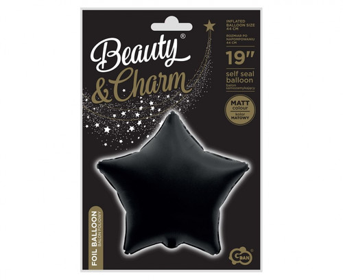 Christmas Foil Balloon Star 44cm, black