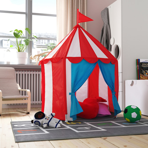 CIRKUSTÄLT Children's tent, red blue/white