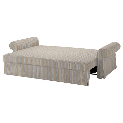 VRETSTORP 3-seat sofa-bed, Karlshov grey-beige