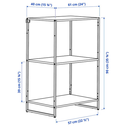 JOSTEIN Shelf unit, indoor/outdoor, metal white, 61x40x90 cm