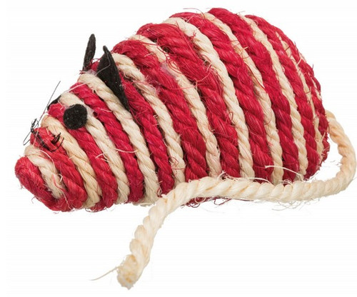 Trixie Cat Toy Sisal Mouse 10cm, assorted colours