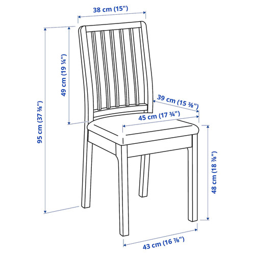 EKEDALEN / EKEDALEN Table and 2 chairs, oak oak effect/Orrsta light grey, 80/120 cm