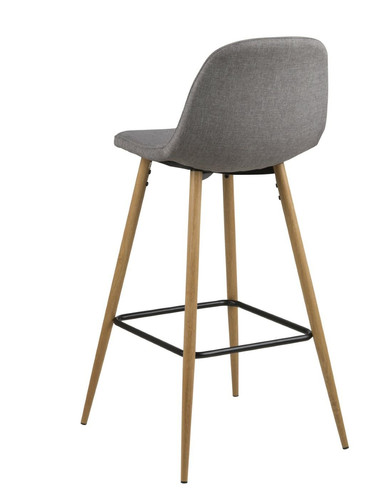 Bar Stool Wilma, light grey/oak