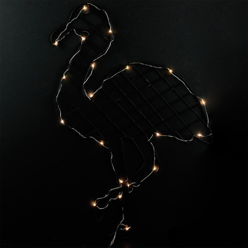 Picture Frame Flamingo with Lights, black