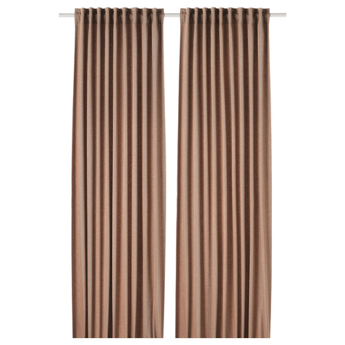 TIBAST Room darkening curtains, 1 pair, dark red, 145x300 cm