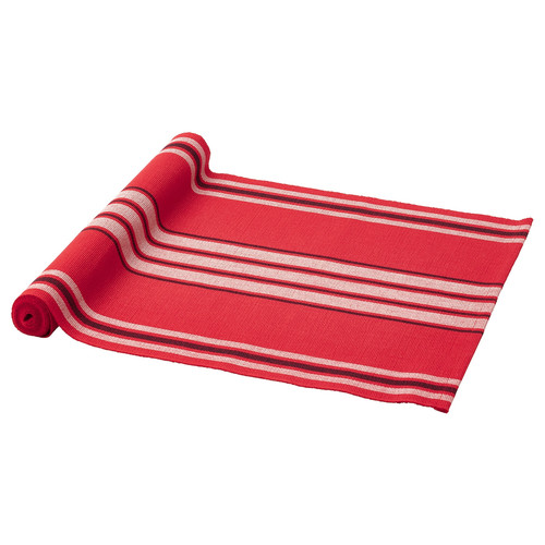 VINTERFINT Table-runner, stripe pattern red, 35x130 cm