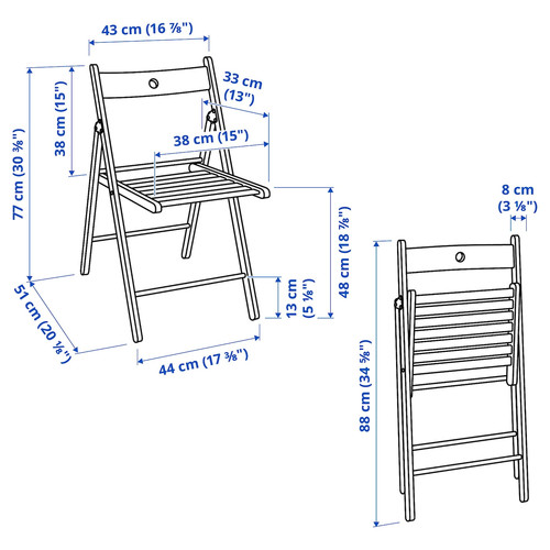 FRÖSVI Folding chair, white