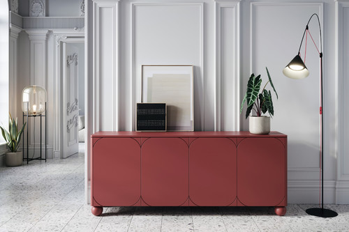 Cabinet Sonatia II 200 cm, with internal drawers, burgundy