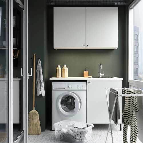 ENHET Laundry, anthracite/white, 121.5x63.5x87.5 cm