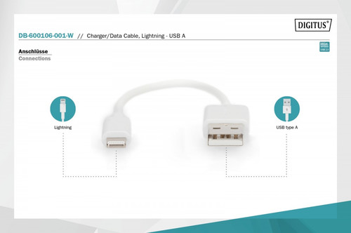 Digitus Cable Lightning to USB-A DB-600106-001-W