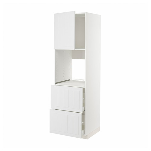 METOD / MAXIMERA Hi cab f ov w dr/2 frnts/2 hi drwrs, white/Stensund white, 60x60x200 cm