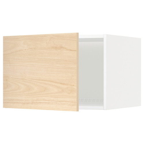 METOD Top cabinet for fridge/freezer, white/Askersund light ash effect, 60x40 cm
