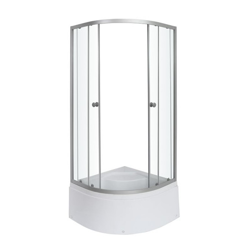 Shower Enclosure Arkell, semi-circular, high shower tray, 80 x 80 x 197 cm, chrome/transparent