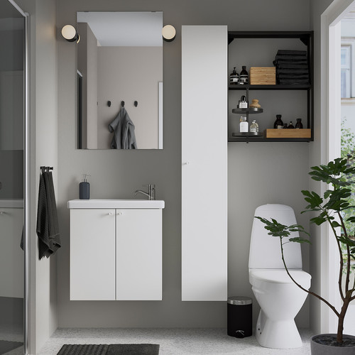 ENHET Bathroom, anthracite/white, 64x33x65 cm