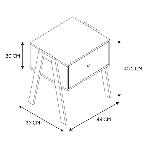 Nightstand Bedside Table Crane, white