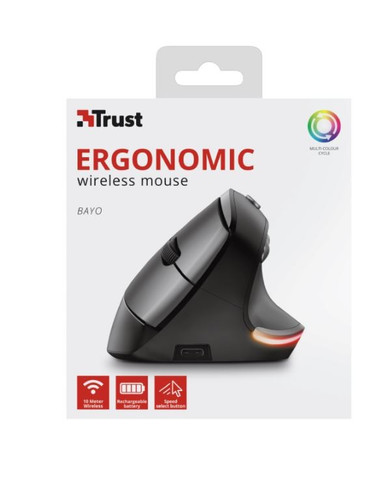 Trust Optical Wireless Mouse Ergonomic, black