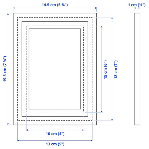 LOMVIKEN Frame, white, 13x18 cm