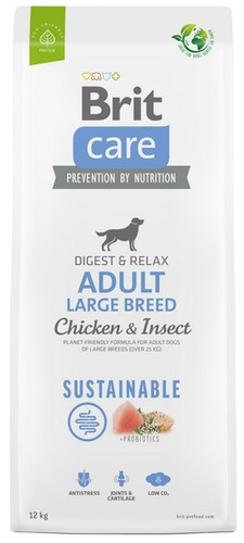 Brit Care Sustainable Adult Large Breed Chicken & Insect Dog Dry Food 12kg