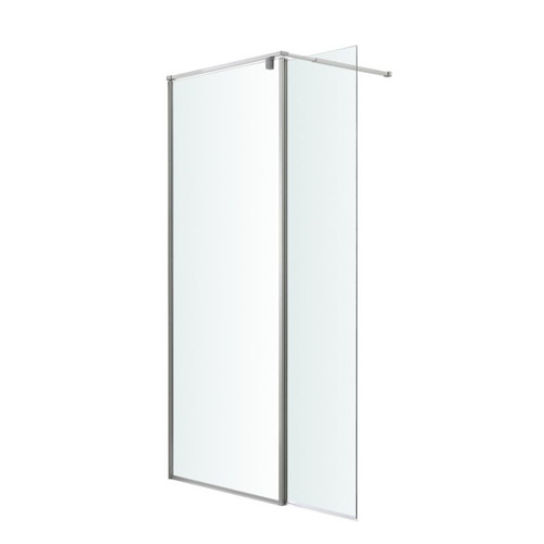 GoodHome Walk-in Shower Ezili 80 + 38 cm, chrome/transparent