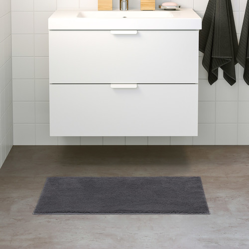 SÖDERSJÖN Bath mat, dark grey, 50x80 cm