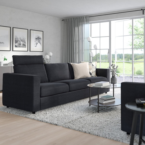 VIMLE 3-seat sofa, with headrest/Saxemara black-blue