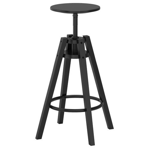 DALFRED Bar stool, black, 63-74 cm