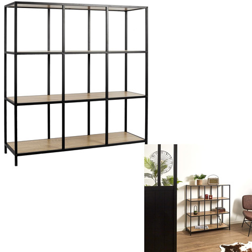 Shelving Unit Loka IX, oak/black